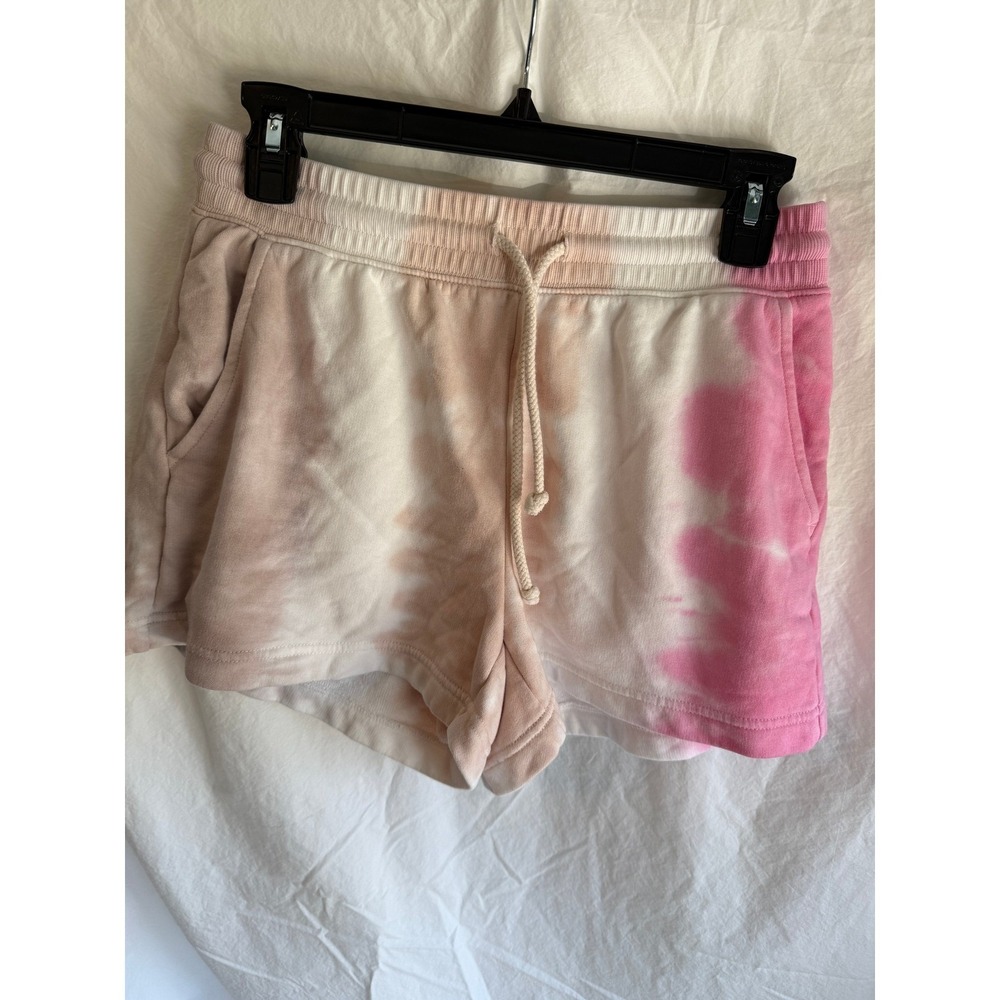 Lou & Grey Pink Tan‎ Tie Dye Sweat Shorts Womens Small Elastic Waist Drawstring